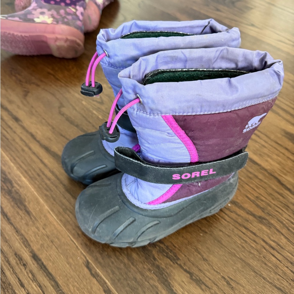 Sorel Kids Purple and Pink Waterproof Snow Boots